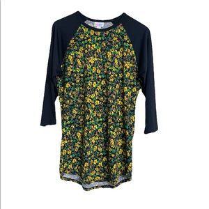 LuLaRoe Randy Black green Wine Floral size S Woman